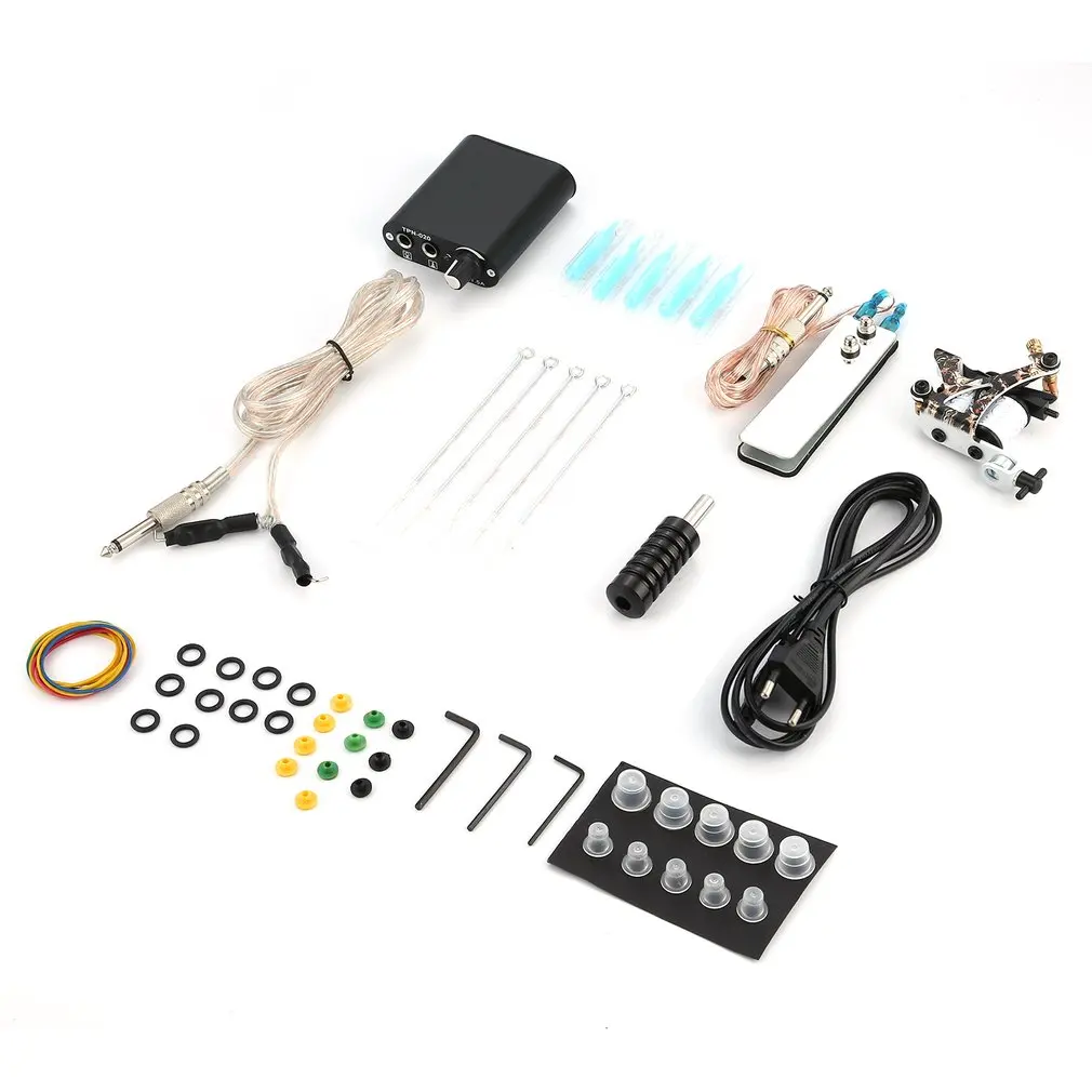 Полный комплект татуировки машинка для пистолет набор черных чернил ручки