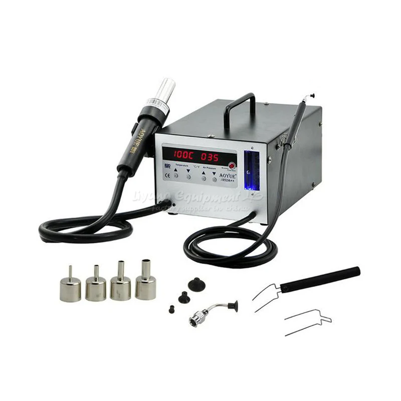 AOYUE i852A + SMT паяльная станция 2 в 1 с 4 насадками IC Remover всасывающая ручка Бесплатный