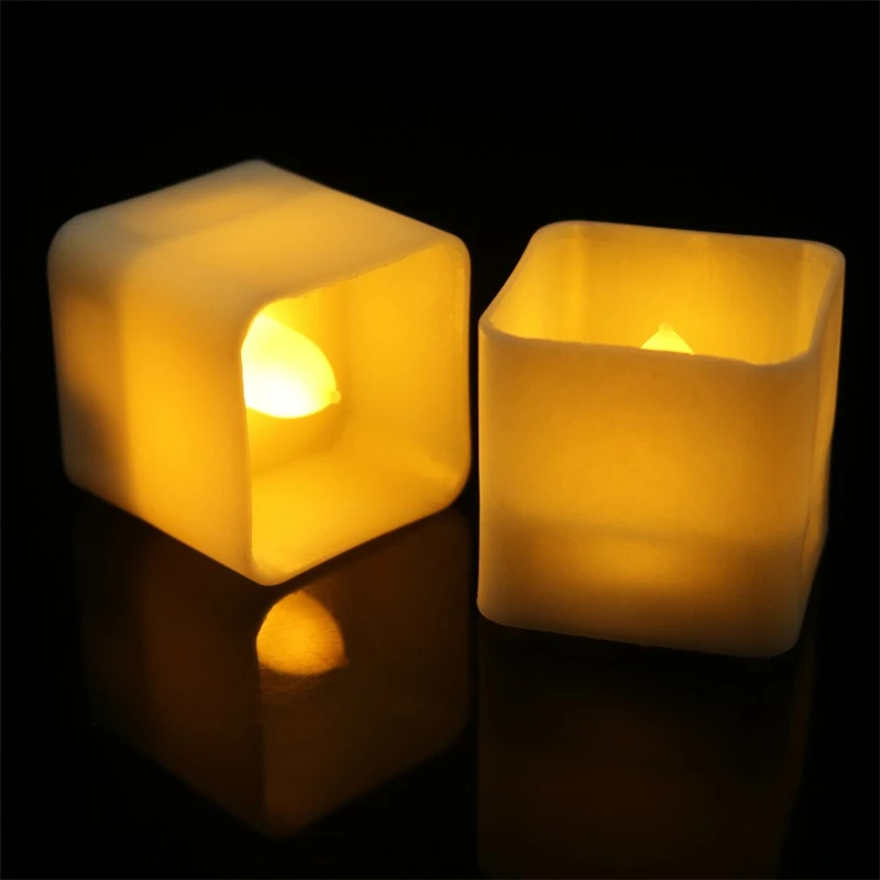 12 Светодиодный беспламенный свечи Tealight с таймером электрические мерцающие на