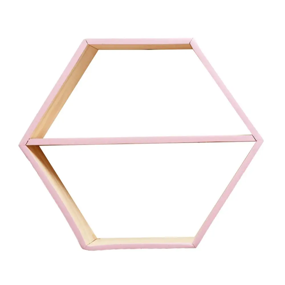 Hexagonal Pink Скандинавском стиле деревянная полка стойка для хранения шестиугольный сотовый настенные полки для детской комнаты украшения реквизит для фотосессии - Цвет: Hexagonal Pink