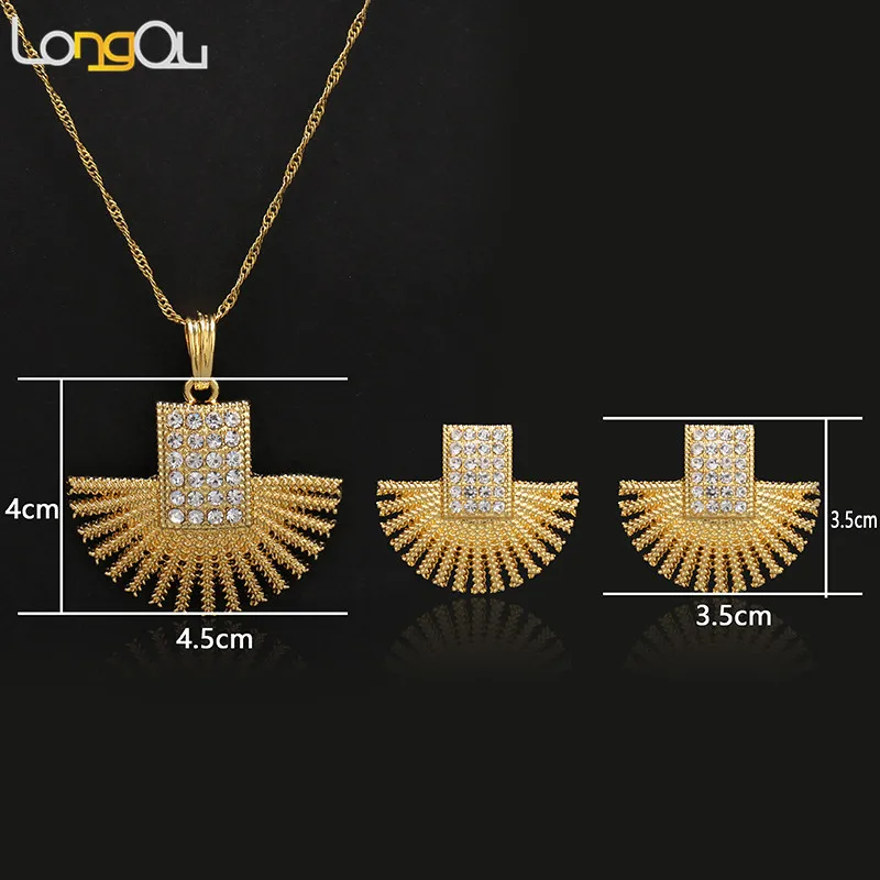 

Fashion Brand Scallop shape Jewelry Sets Pandent Necklace Stud Earrings Crystal Magic Space Jewelry Set For Women