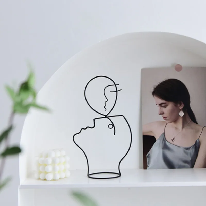 Скандинавская фигурка лица абстрактная скульптура металлическое искусство