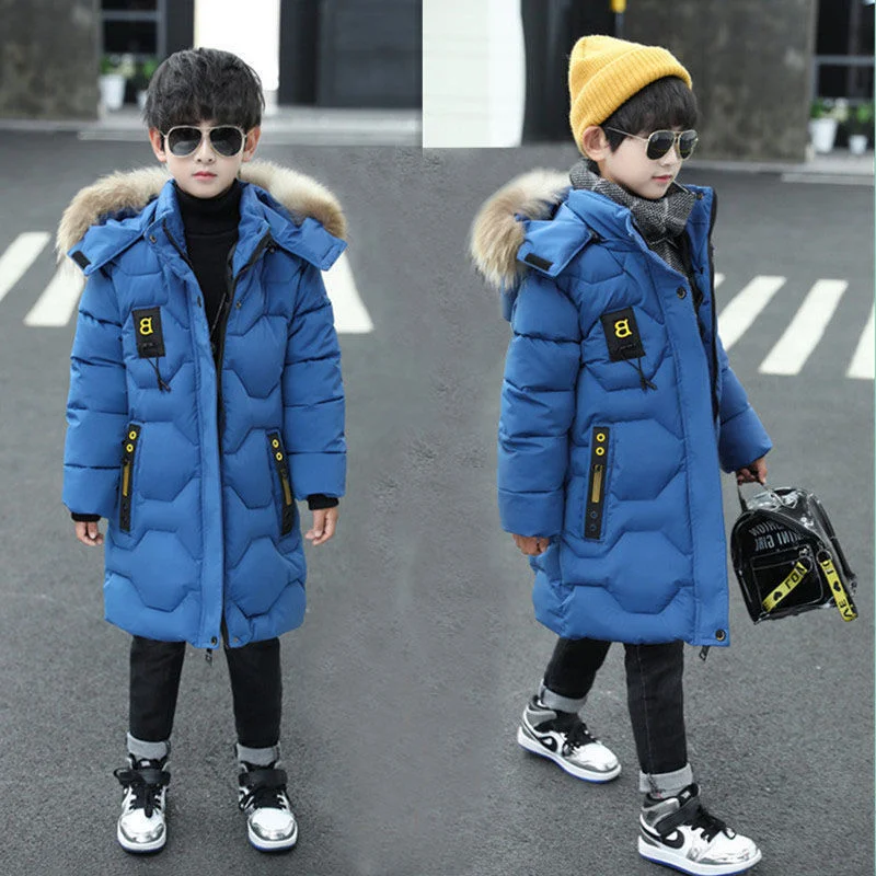 

2021 New Children Parka Kids Winter Down Cotton Jackets Padded Snowsuit Clothing Big Boys Warm Coat Thicken Outerwear Clothes 12