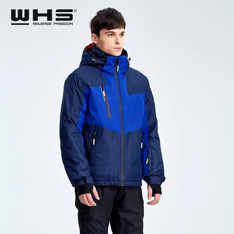 WHS Горячая Мужская зимняя Лыжная куртка уличная ветрозащитная водонепроницаемая