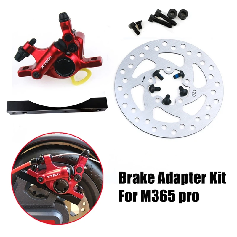 

Hot AD-Electric Scooter Hydraulic Brake Adapter Kit Aluminum Disk Brakes Disc Piston Parts for Xiaomi M365 Pro Black&Red