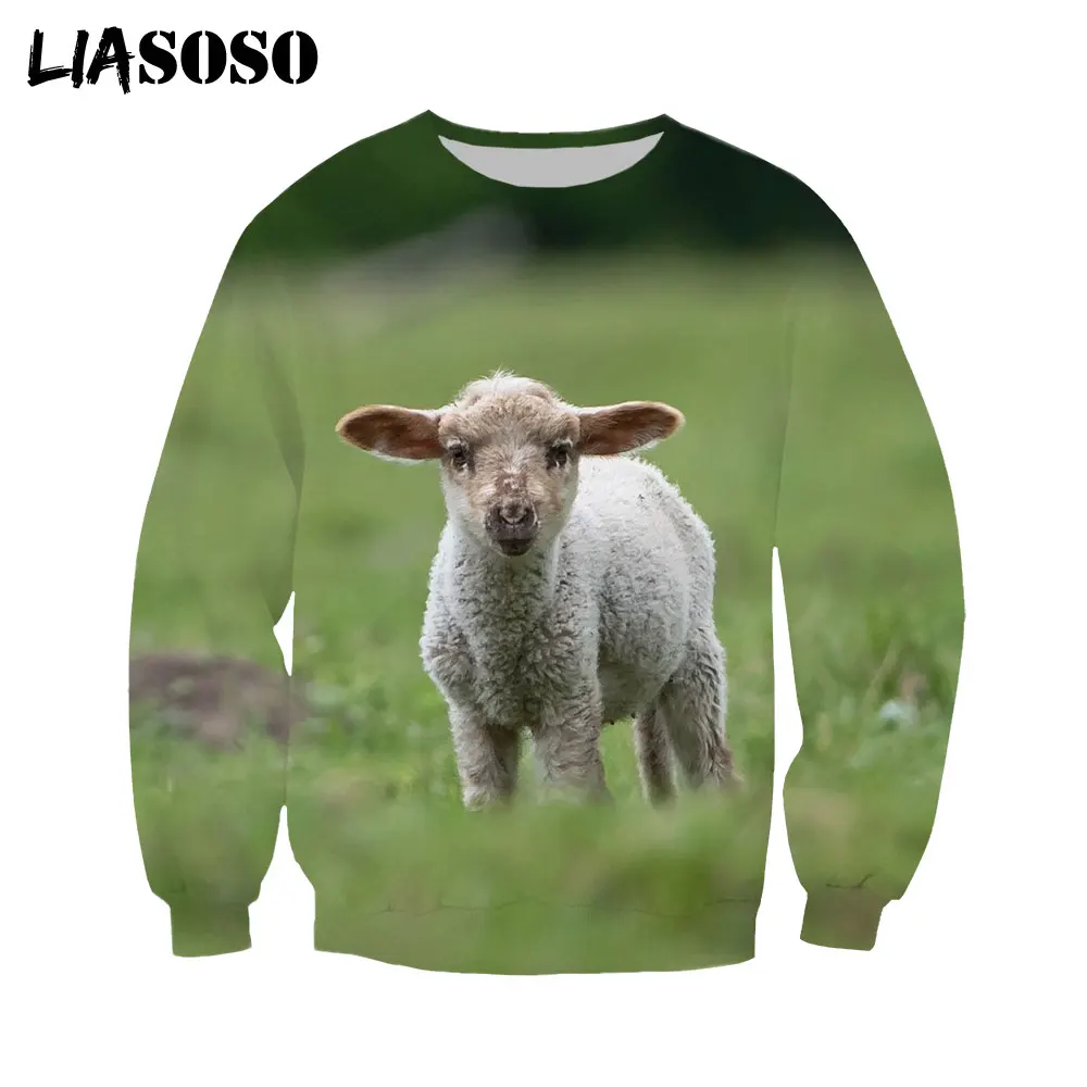 

LIASOSO 2021 Animal Lamb Lovely Sweatshirt 3D Print Men Women Hoodies Hip Hop Fashion Street Clothes Long Sleeve Pullover