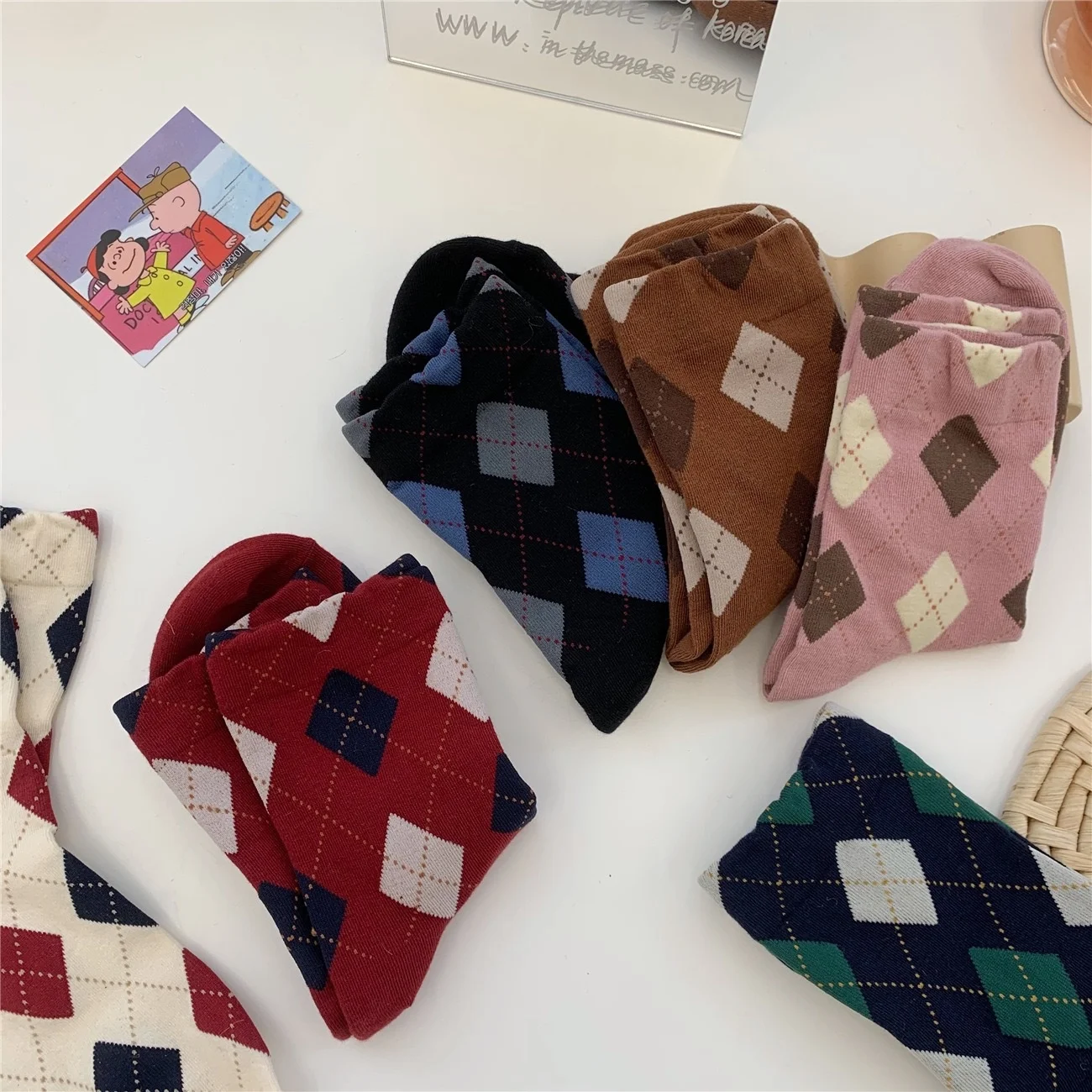 

SP & CITY, корейские хлопковые носки средней длины для колледжа в стиле Ins, красочные Повседневные Дышащие Удобные хипстерские носки