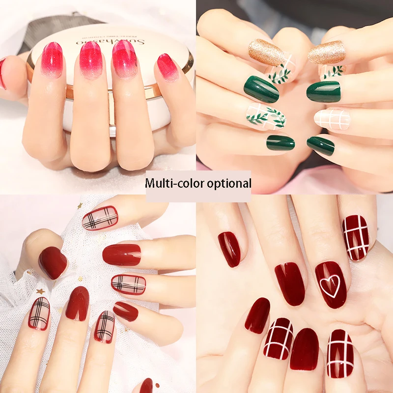 24Pcs Fake Nails Detach Nail Color Glue False Press on Wholesale Tips Art | Красота и здоровье
