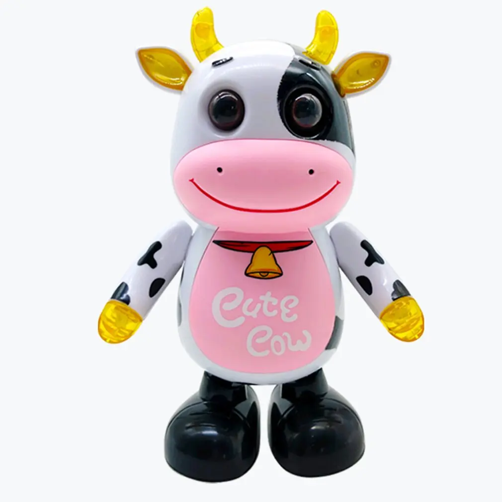 

Electric Musical Dancing Robot With Light Cartoon Calfskin Toy LED Flashing Light Intelligent Interactive Gift