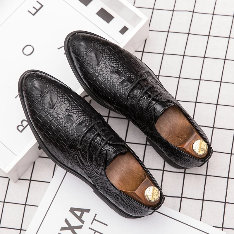 

Big size 38-48 2020 High Quality Leather flats Shoes Men Loafers Oxfords Casual Male Formal Shoes Lace-Up Style Men's Shoes w5