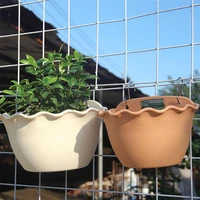 1pc wall hanging planter flowerpot semicircle wall hanging basin indoor and outdoor potted garden supplies flower container