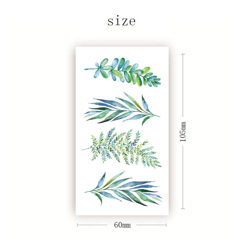 

Flowers Plant Waterproof Temporary Tattoo Sticker Green Design Fake Tattoos Flash Tatoos Arm Chest Neck Body Art for Women Men