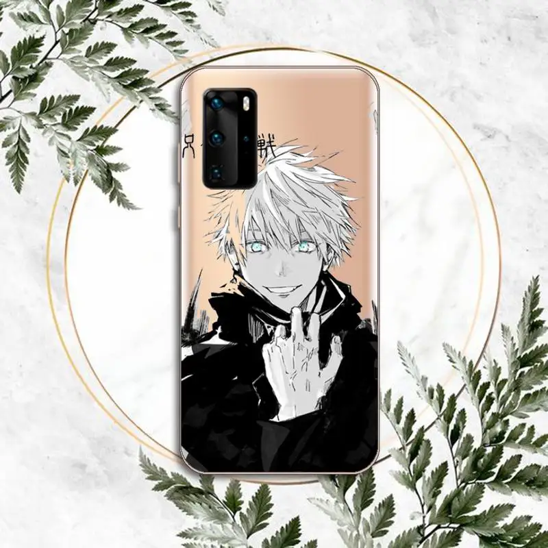 

jujutsu kaisen Gojo Satoru Phone Case Transparent for Samsung A71 S9 10 20 HUAWEI p30 40 honor 10i 8x xiaomi note 8 Pro 10t 11