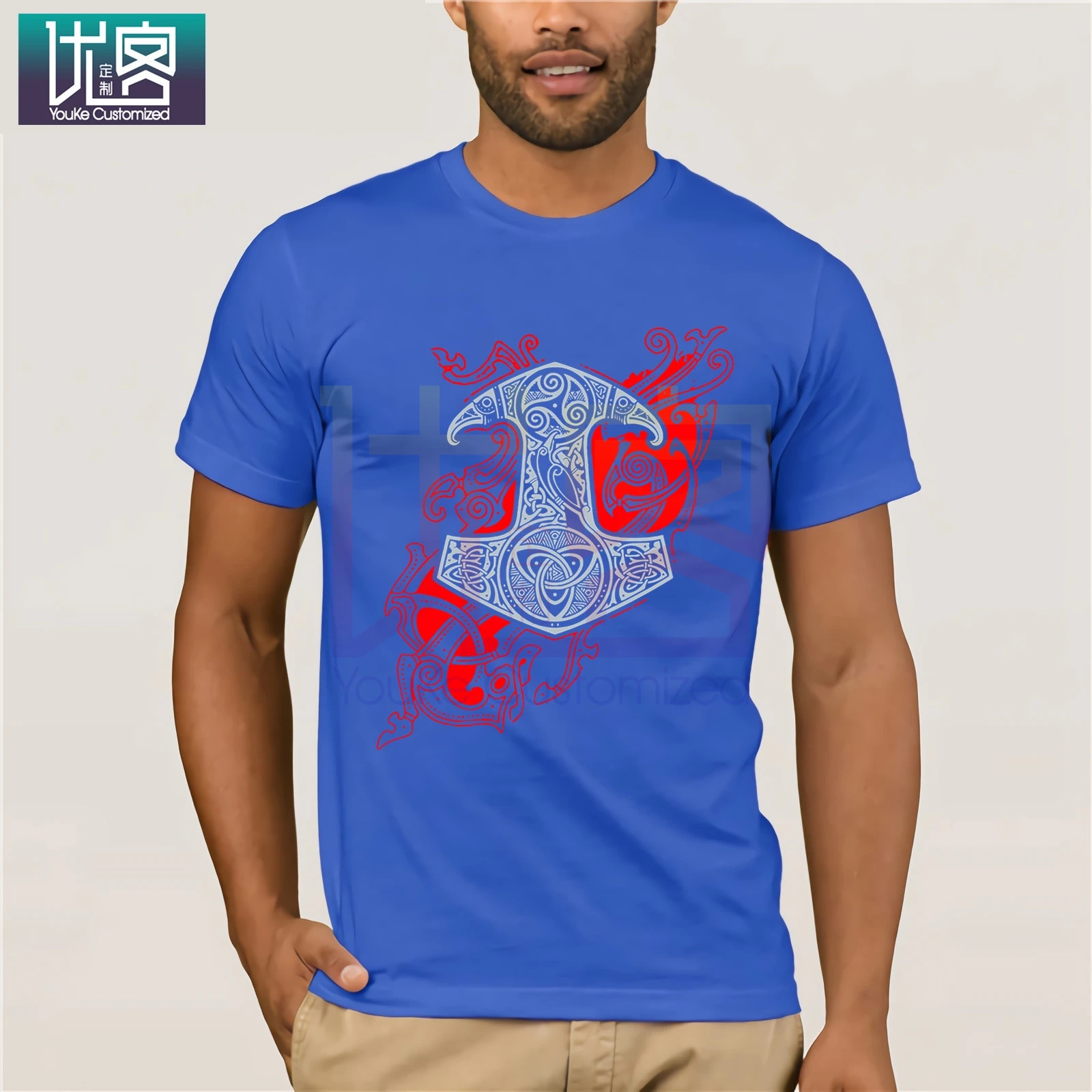 RAVEN S MJOLNIR T-Shirt Vikings Berserk Tees Valhalla O Hals Mannen Veerkrachtig Katoen Korte Mouw Cotton Tee Shirt Present | Мужская