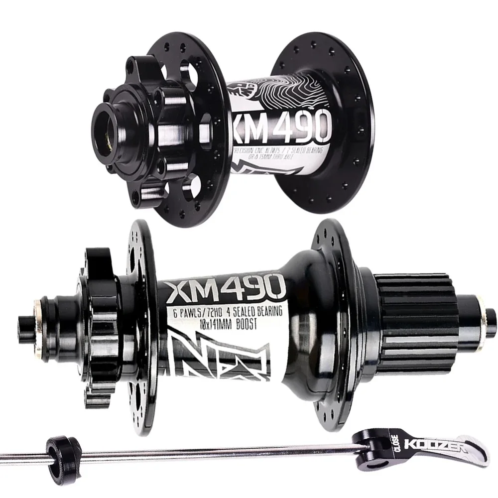 

Bicycle hub 141*10mm QR KOOZER XM490 72 Click 4 bearing mountain bike hub rear quick release 32 holes For 8 9 10 11 12speed