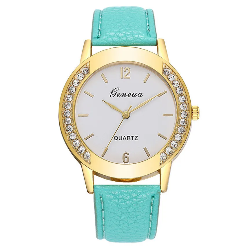 

2021 new bilateral diamond GENEVA Geneva watch casual fashion trend ladies belt quartz watch girls fashion watch explosion
