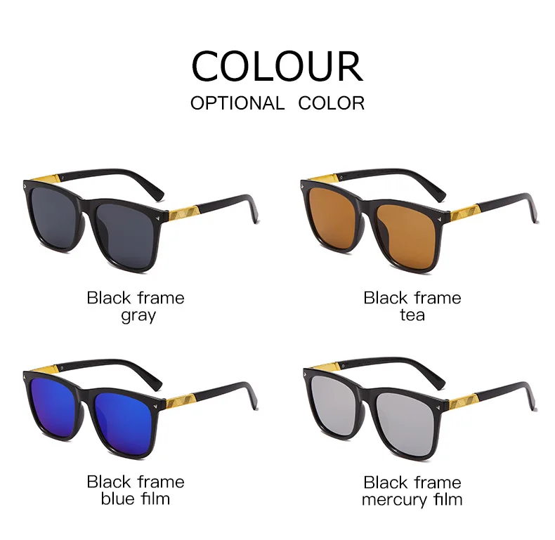 

2021 New Fashion Retro Square Frame Men's and Women's Sunglasses Sports Outdoor Sunglasses Retro Rice Nail All-Match Glasses