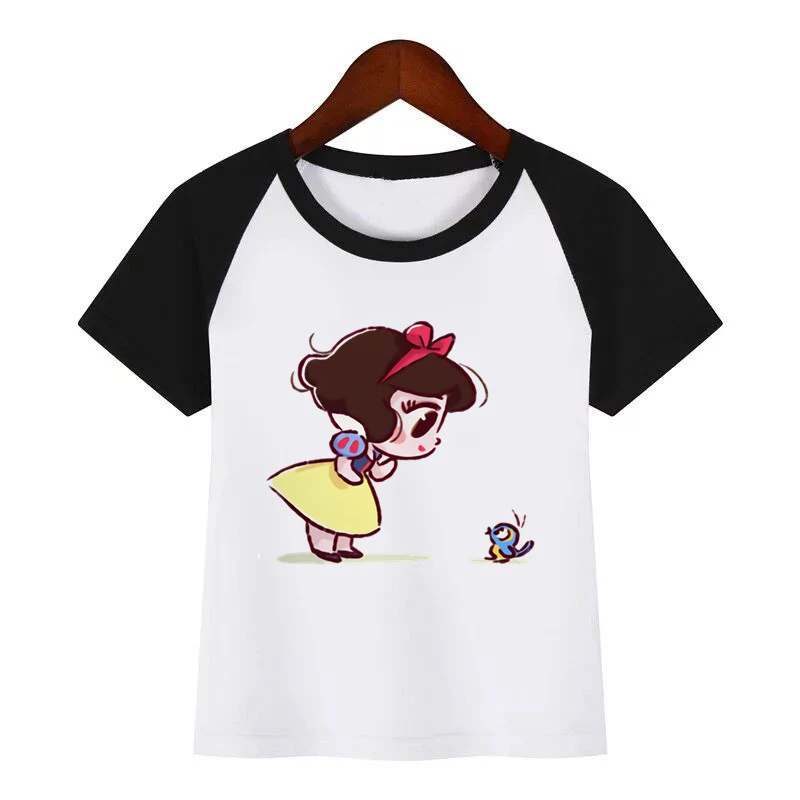 Летняя модная футболка для мальчиков и девочек детская забавная с мультяшной