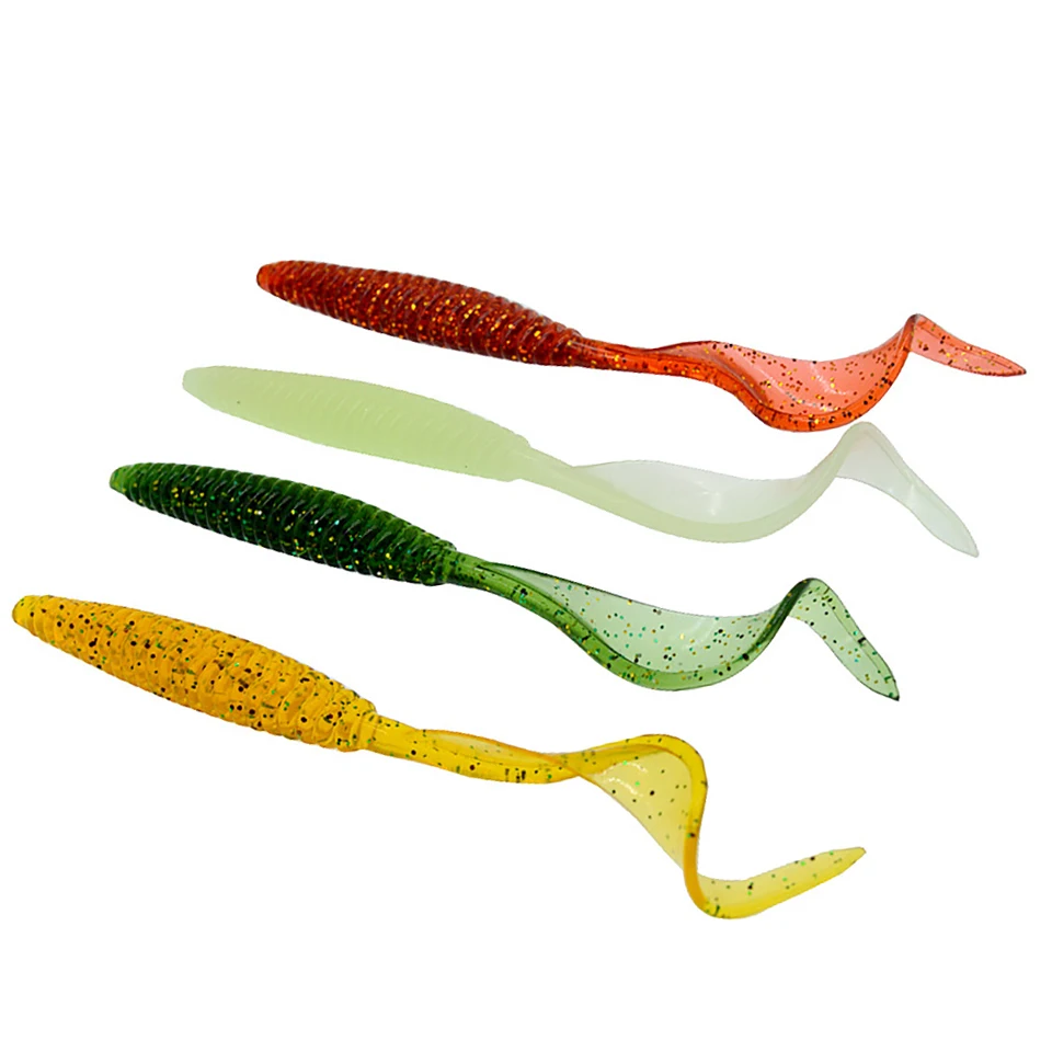 

5PCS/Lot Lifelike Long Tail Worms Lures Artificial Silicone Soft Bait Bass Pike Fishing Lure Wobbler Soft Fishing Lure