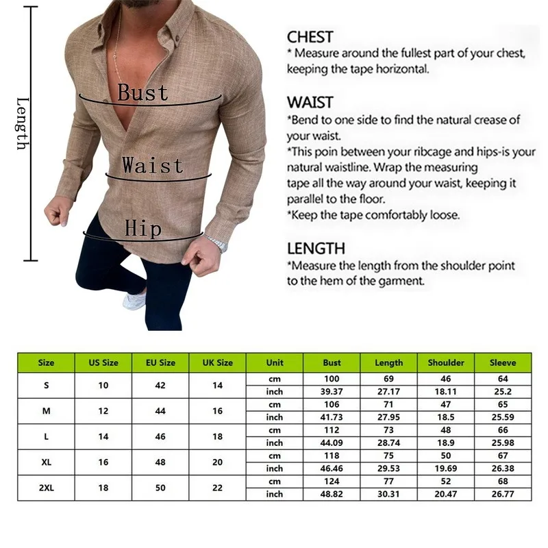 

Spring Men cotton long-sleeved top Vintage Pure Color Button Linen Solid Long Sleeve Retro Shirts Blouse 2021