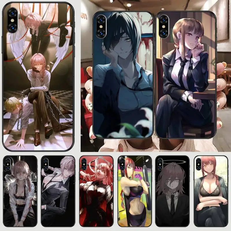 

Chainsaw Man Phone Case For Black-Iphone 5 5s se 6 6s 7 8 11 12 X Xs Xr Pro Plus Max Mini Cover