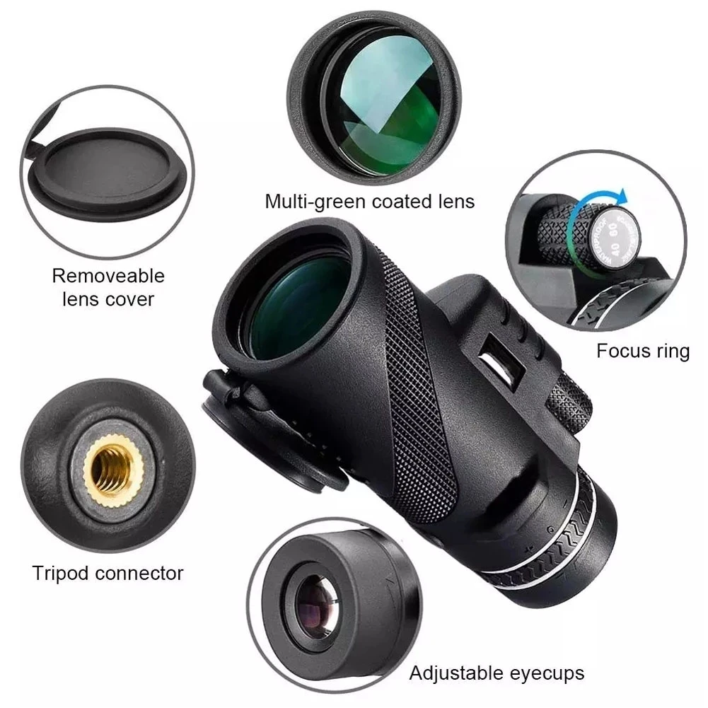 80X100 Hd монокуляр Telefoon Camera Zoom Starscope Statief Clip для наружного кемпинга охоты |