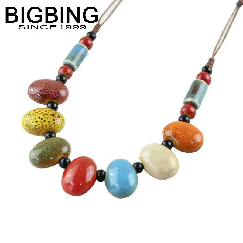 Модные ювелирные украшения Y033 BIGBING красочные керамические бусины короткое