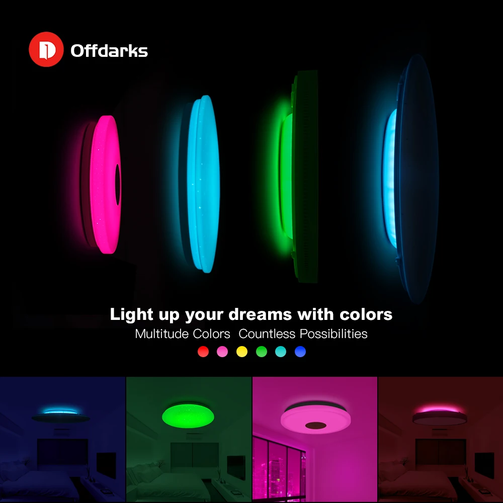 $35.50 OFFDARKS Modern LED Smart Ceiling Light WiFi / APP Intelligent Control Ceiling lamp RGB Dimming 36W / 48W / 60W / 72W