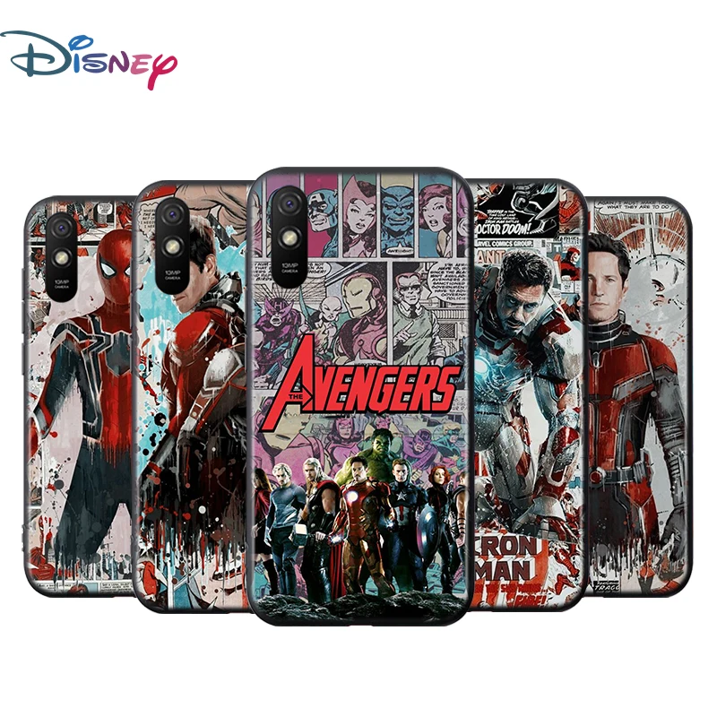 

Silicone Black Cover The Avengers superheroes For Xiaomi Redmi K40 K30i K30T K30S K20 10X GO S2 Y2 Pro Ultra Phone Case
