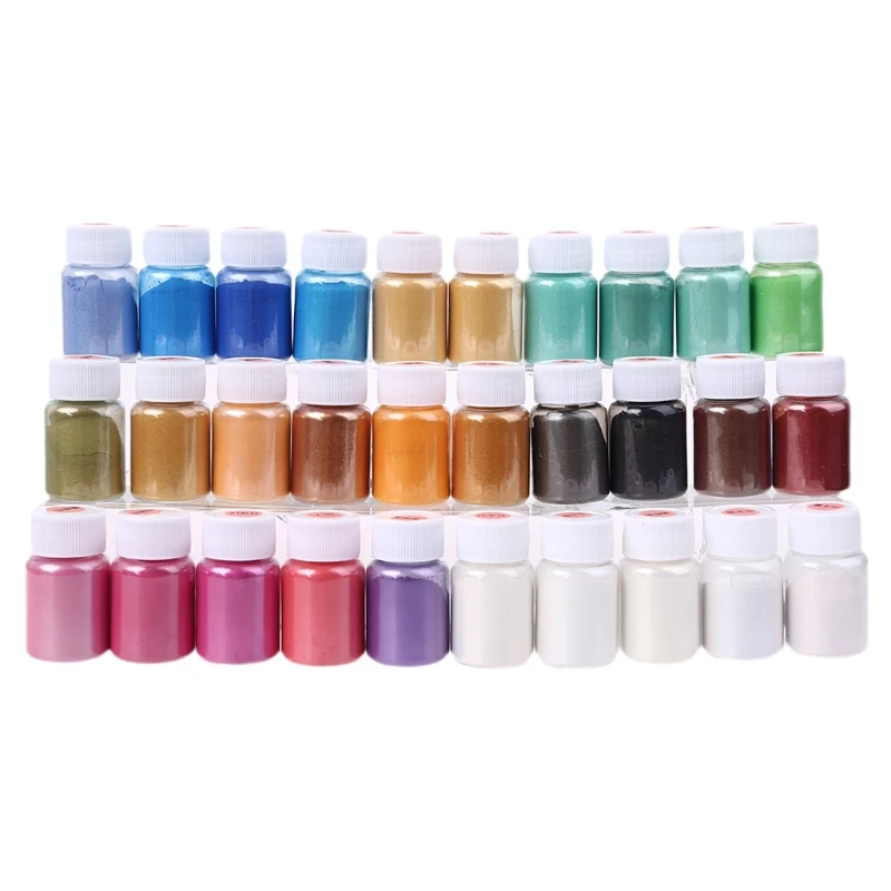 

30 Colors Cosmetic Grade Pearlescent Natural Mica Mineral Powder Epoxy Resin Dye Pearl Pigment DIY Jewelry Crafts Making Accesso