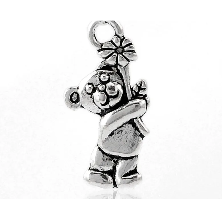 Подвески DoreenBeads из цинкового металлического сплава подвески в виде медведя