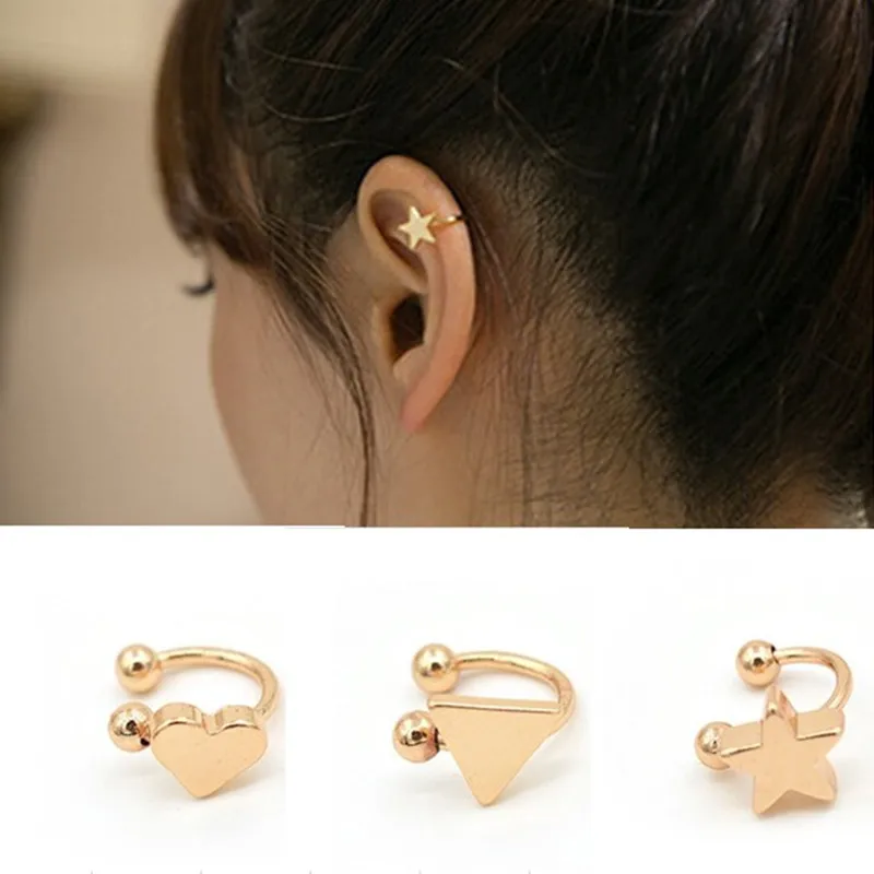 Новые винтажные клипсы на серьги Луна Звезда Сердце Клипсы Серьги для женщин