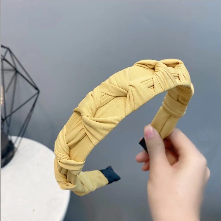 

women B226 solid color chiffon winding multi-layer knotted hairbands sweet hair accessories for ladies