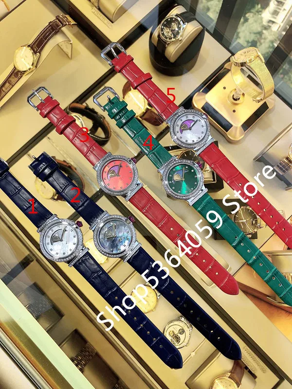 Часы наручные Матери жемчуга брендовые модные роскошные с круглым циферблатом и