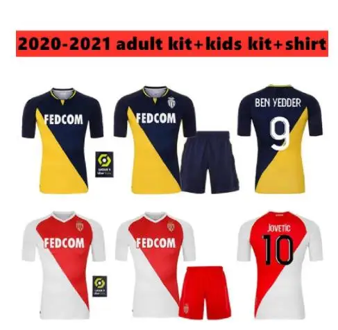 

2021 2022 AS Monaco BEN YEDDER shirt JOVETIC GOLOVIN 21 22 maillot de foot Flocage JORGE Football Shirt men+kids kit