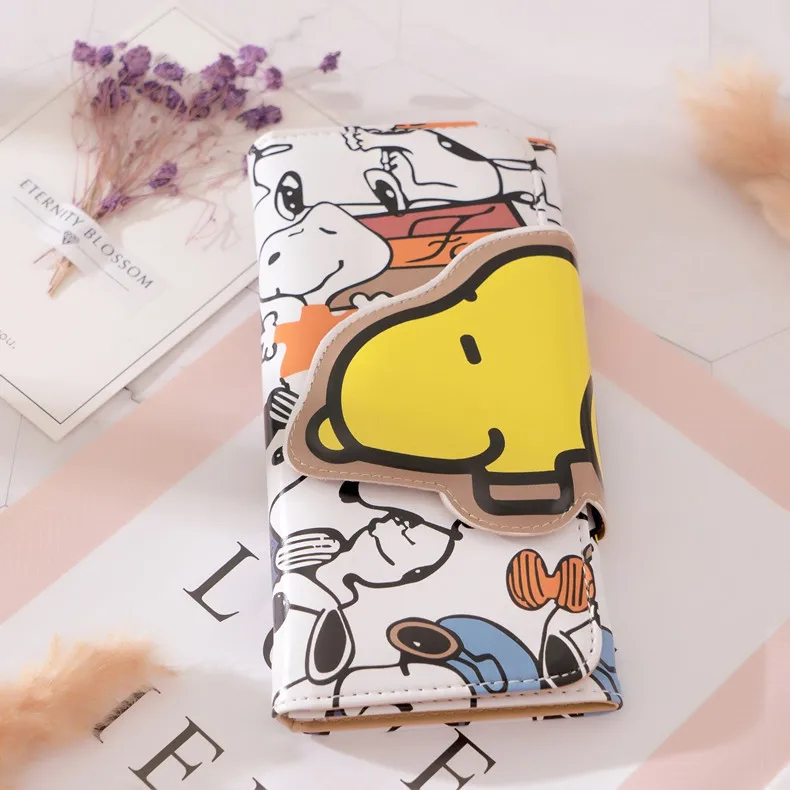 Импортные товары бумажник с изображением персонажей из мультфильма Snoopy BOY'S and GIRL'S Длинный кошелек мультфильм красивый мультяшный кошелек - Цвет: Цвет: желтый