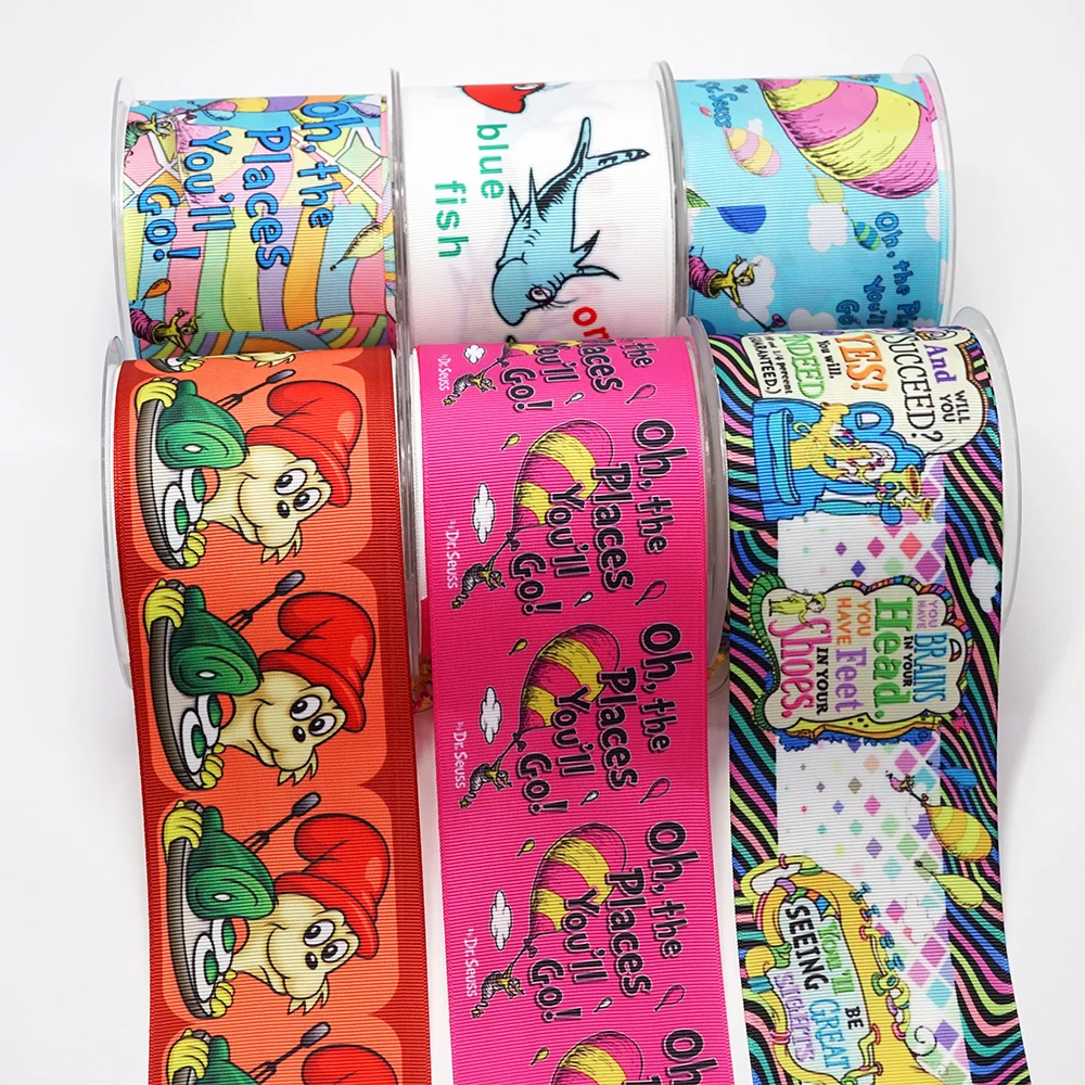 10 ярдов мультяшная корсажная лента с принтом доктор Сейн для бантов волос сделай