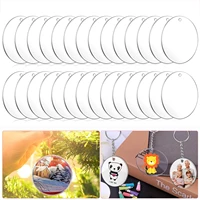 203040 pcs round clear acrylic keychain blanks circle for children engraving diy painted ornament vinyl art project 234 inch