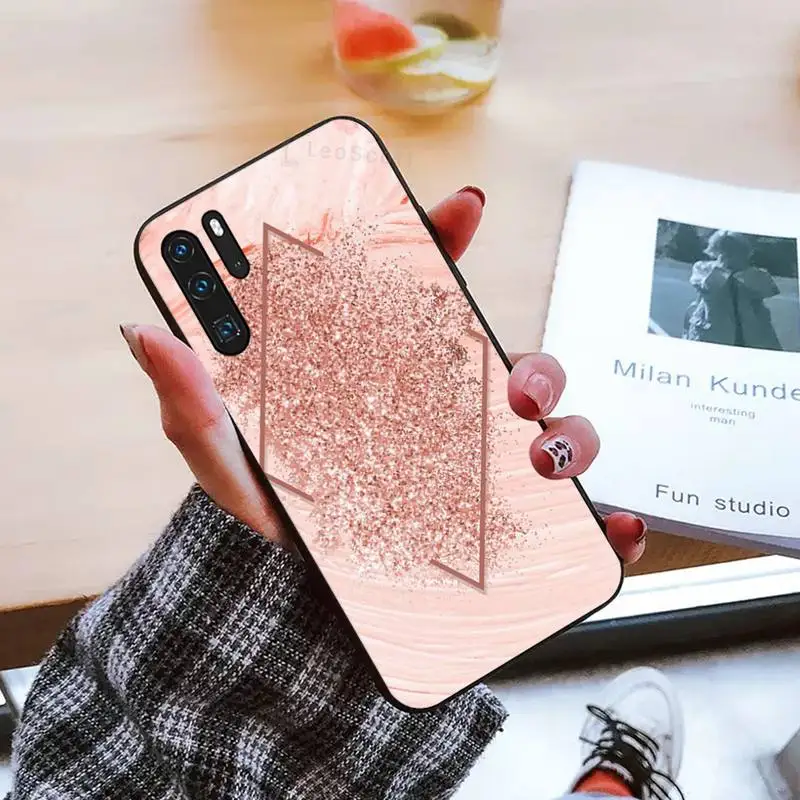 

Gold Rose Love heart Bling2 Phone Case For Huawei honor Mate mate P 10 9X 10i 20 30 40 y7 pro p smart 2019 lite