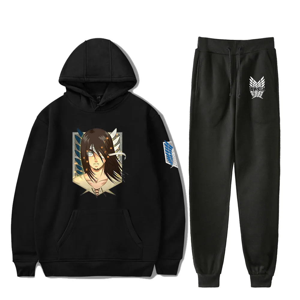 

Fashion Cool Attack On Titan Hoodies Sweatshirts Sweatpants Two Piece Set Kid's Cute Hooded Suit Velvet Oversized Men/Women
