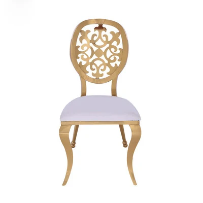 

Most fashionable hollow modern design PU leather metal dining chair with backrest light luxury stool with best for restaurant