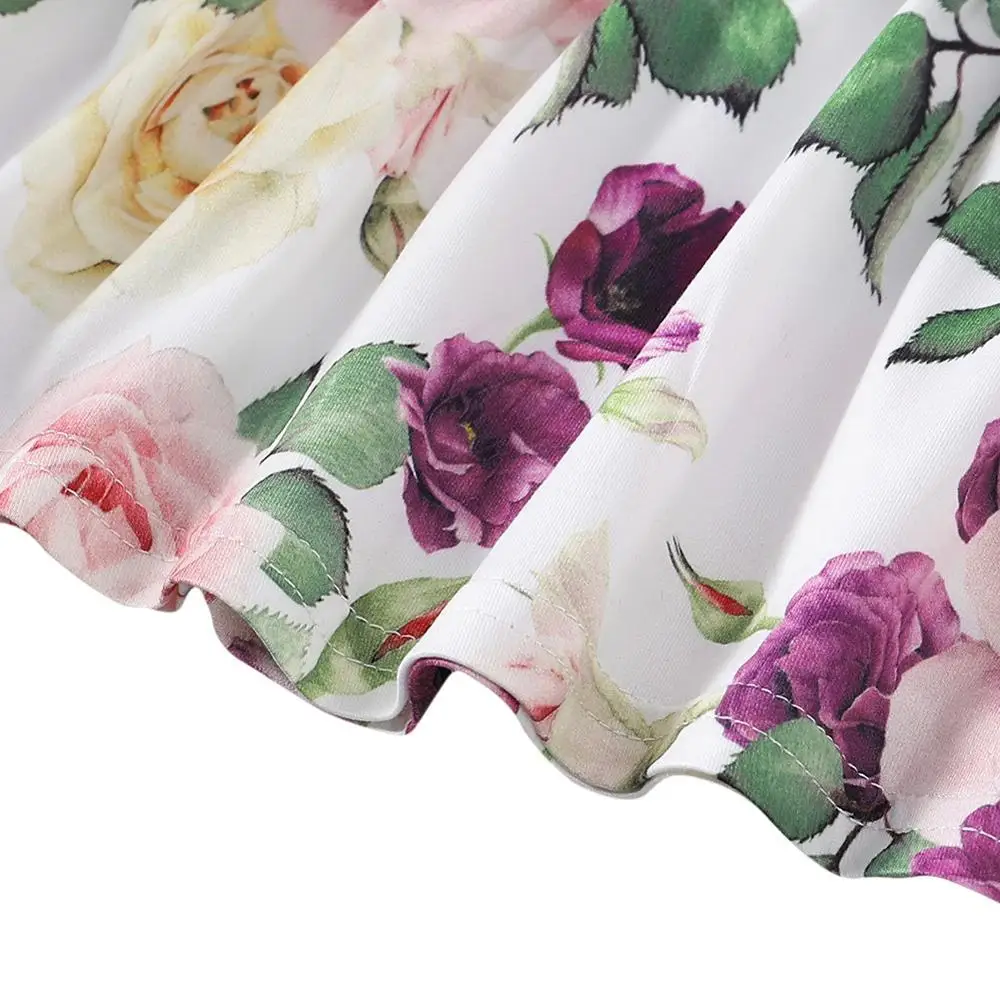 Летние топы без рукавов с цветочным рисунком для маленьких девочек + Однотонные