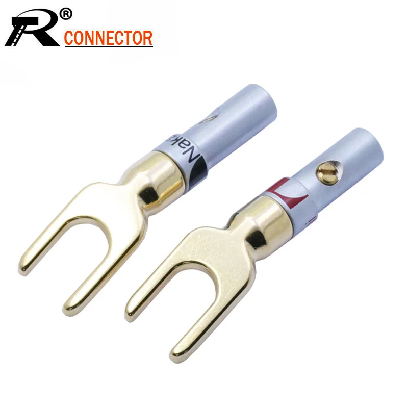 10 шт./лот Y U разъем типа банан позолоченный динамик штекеры аудиовинт вилка Без