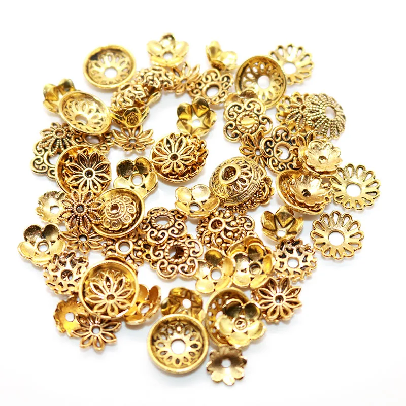 Тибетские антикварные серебряные цветные бусины разных размеров для рукоделия