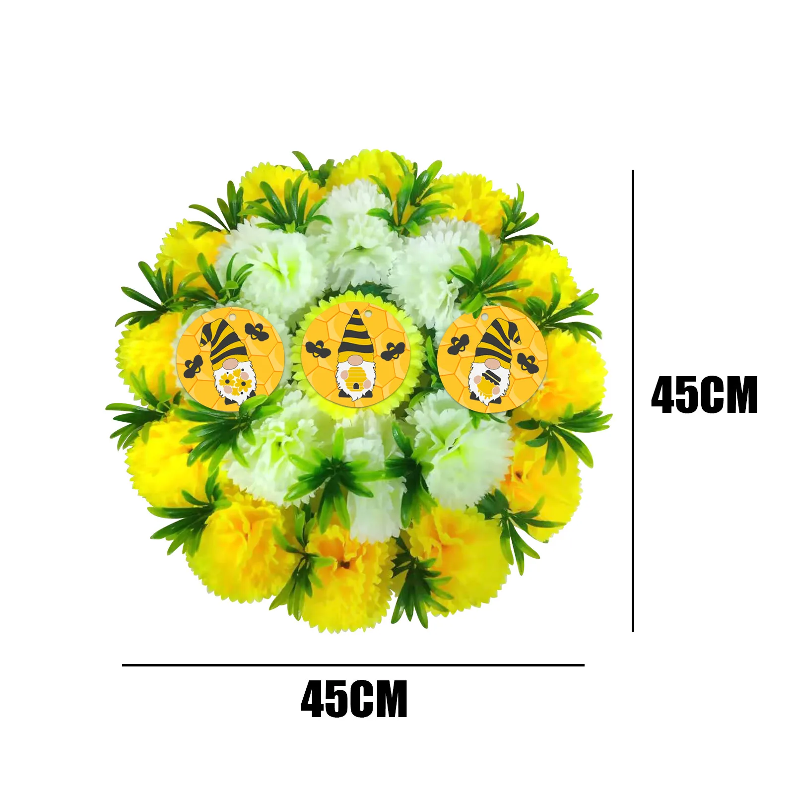 

Simulation Artificial Garland Leaf Bee Sunflower Wreath Hanging Pendants Wedding Festival Wreath Door Hanging Home Decor