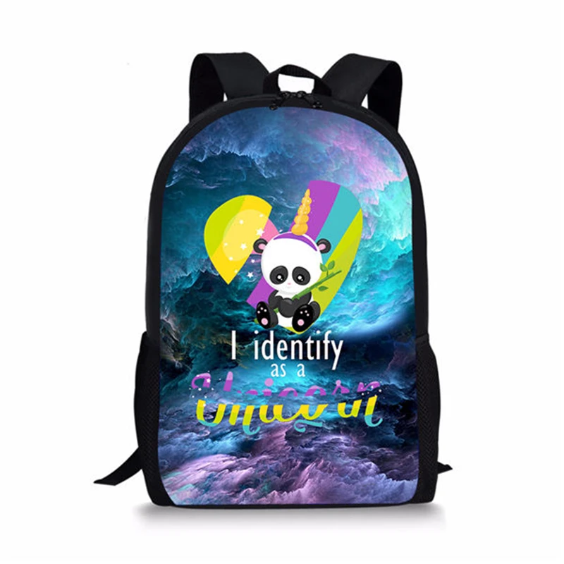 HaoYun Fashion Children's Backpack Panda Unicorn Pattern Students School Bags Cartoon Animal Book-Bag Mochila Women's Travel Bag