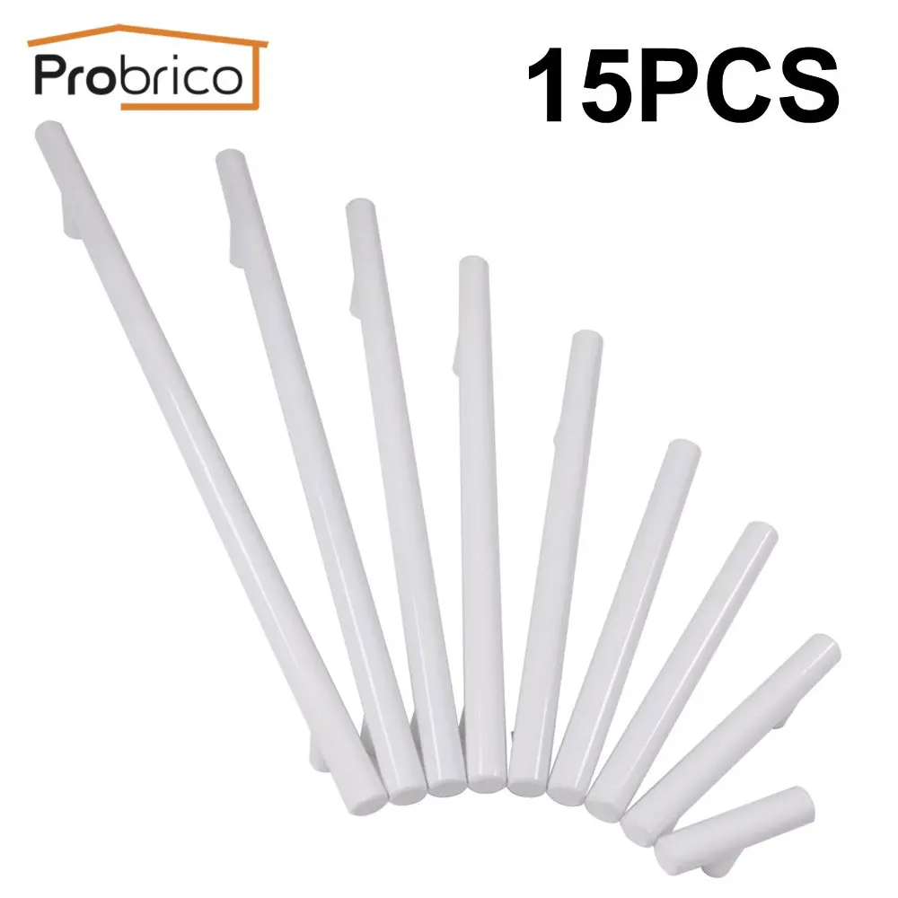 Probrico 15 шт. ручки для кухонного шкафа Ø12 мм дверей белый шкаф из нержавеющей стали