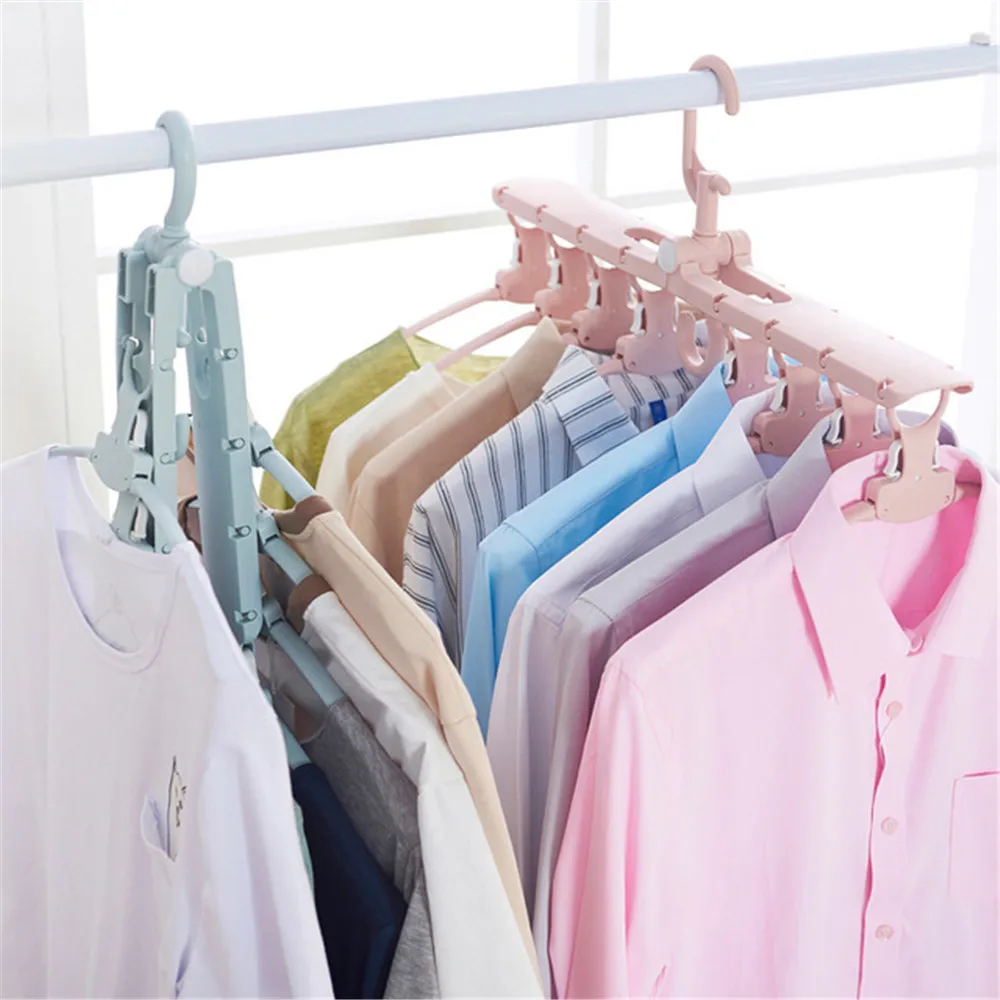 

Multifunction Rotate Anti-Skid Folding Hanger for Cloth Drying Hanging Rack for Towels Household Storage Space-saving Durable