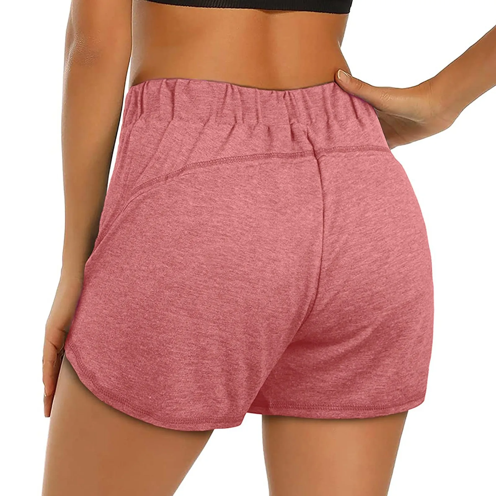 

2021 New Women's Workout Shorts Athletic Running Dolphin Shorts With Zipper Pockets Outdoor Sport Casual Comfy Shorts Ropa Mujer