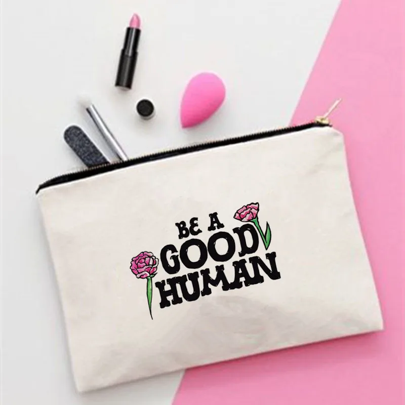

Women good human pattern Printed Make up bag Fashion Women Cosmetics Organizer Bag for Travel Colorful Storage Bag for Lady Bag